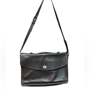 NEW Vintage COACH Lexington Black Smooth Leather Briefcase Bag #M13-5265